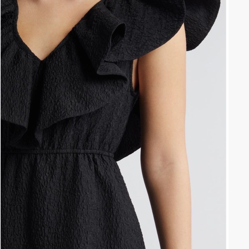 Chelsea28 Cocktail Dress Ruffle Shoulders Puckered Midi Dress Occasion Dress - Picture 4 of 16